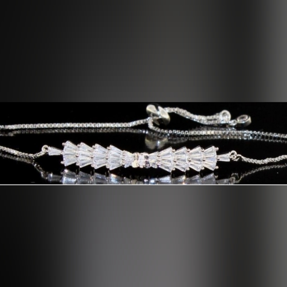 Lot#125 Brilliant 3.20 ct White Topaz Ballerina Bracelet
